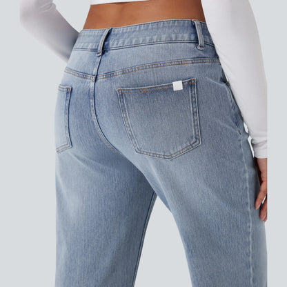 Halara Flex Low-Rise Straight-Leg Casual Jeans, 94% Cotton