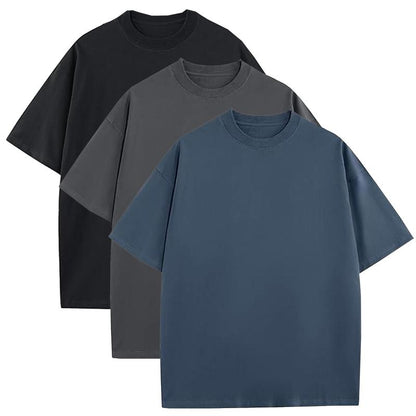 Men's Multi-Pack Heavyweight 100% Cotton Drop Shoulder Fashion Tees in Various Sizes and Colors