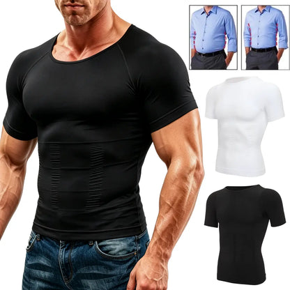 Men's Compression Body Shaper Short Sleeve Shirt - 1-2 Pack