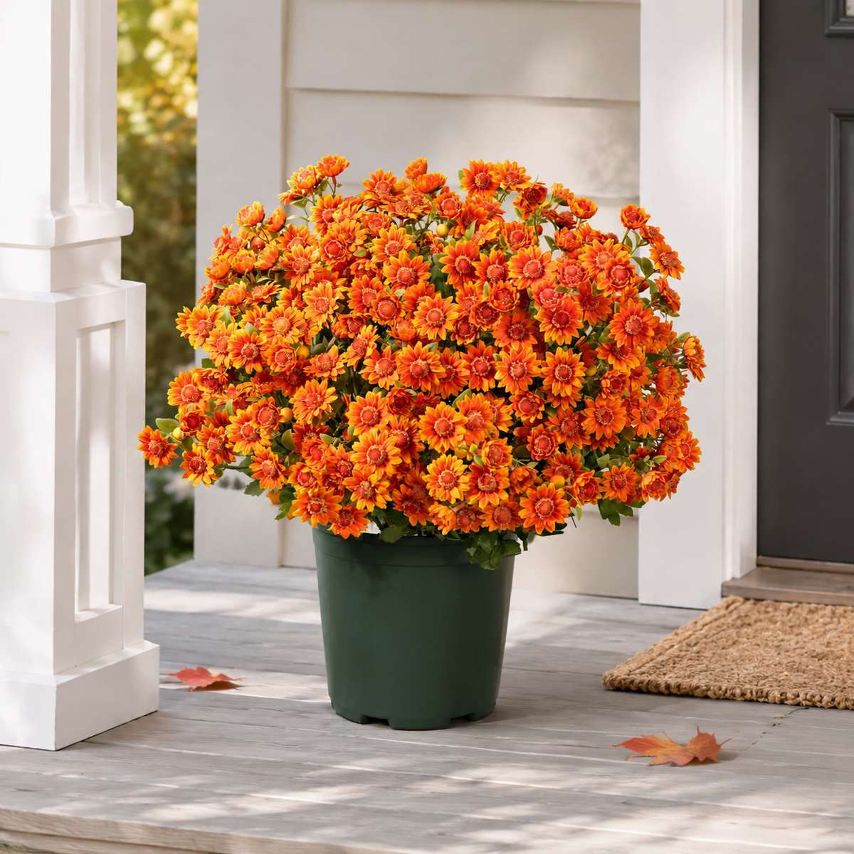 🌼 Artificial Outdoor Sunset Mums Flowers - UV resistant, Waterproof, Windproof