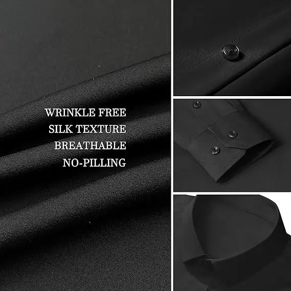 Men's Stretchy Dress Shirt - Quick-Drying & Anti-Wrinkle