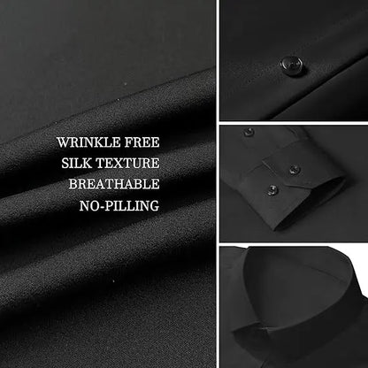 Men's Stretchy Dress Shirt - Quick-Drying & Anti-Wrinkle