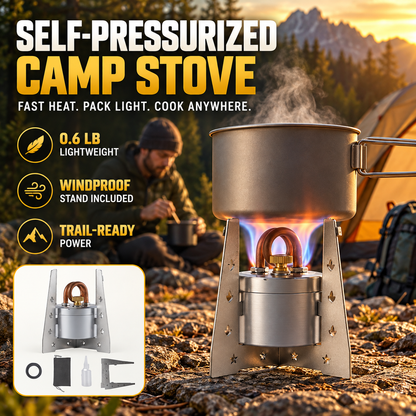 🔥Self-Pressurized Alcohol Stove – Lightweight Windproof Camping & Survival Stove