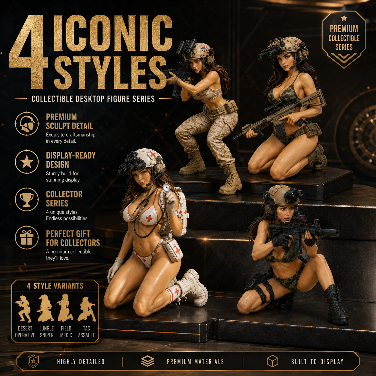 ❤️Last Day✨Collectible Beautiful Tactical Desk - Kneeling Shooting Position