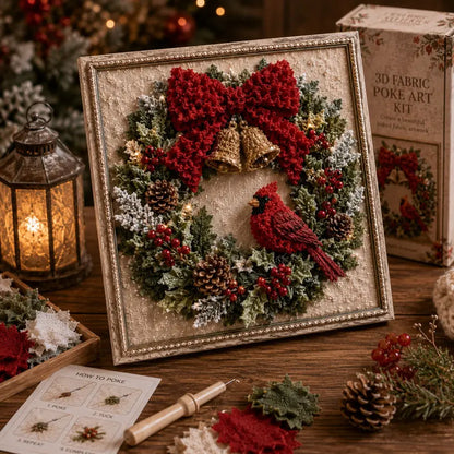 3D Christmas Fabric Poke Art Kit-Creative Christmas Decoration Gift for Adults