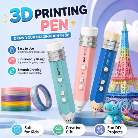 🖍️ 3D Paint Pen: Ergonomic Design, Smooth Drawing, Perfect DIY Gift for Kids