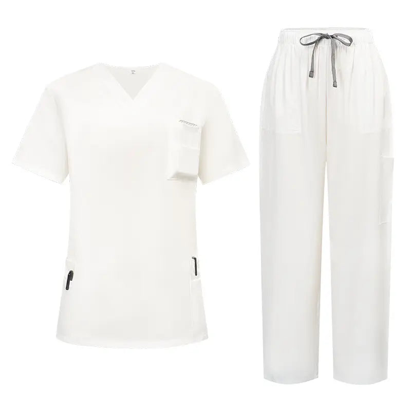 New Arrival Scrubs Sets for Women Medical Scrub Set (Top & Straight Leg Pants)