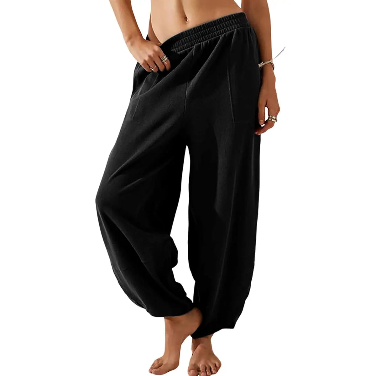Women’s Baggy Wide Leg Pants Casual Lounge Palazzo Trousers Summer Style