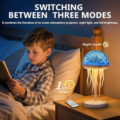 💡Jellyfish Lamps Projector RGB Night Lights - 7 Color Portable Bright Table Desk Lamp