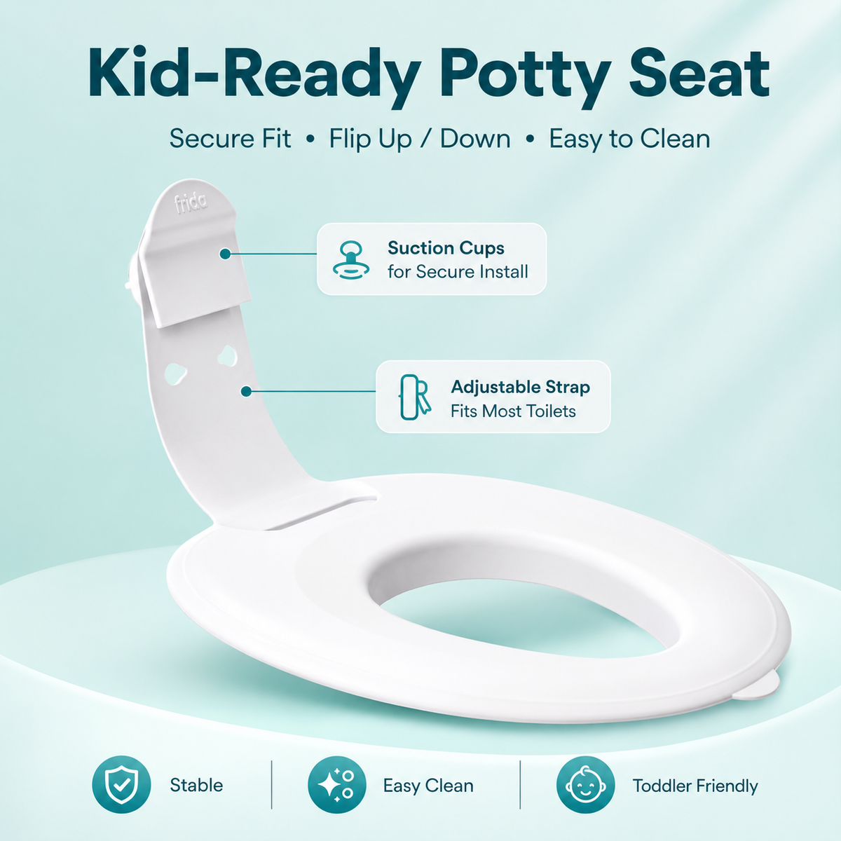 Drop Down Potty Training Seat for Toddlers & Kids, Easy to Clean