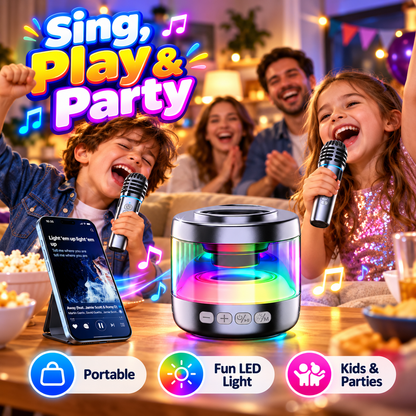 K22 Mini Bluetooth Karaoke Machine with Magnetic Phone Stand for Kids & Adults
