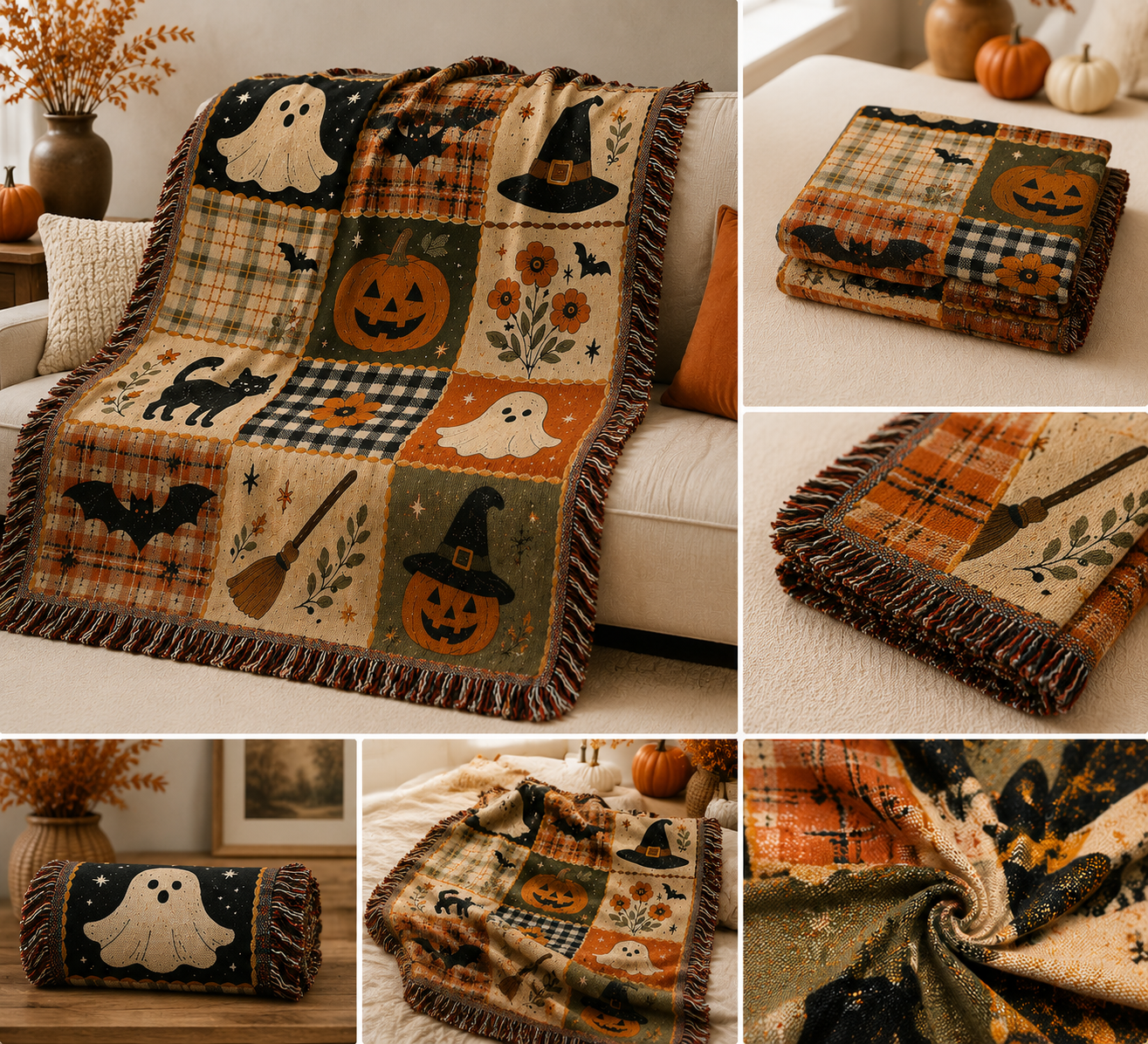 Vintage Halloween Blanket