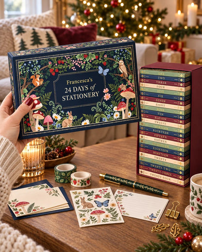 🎄 2026 Botanical 24 Days Stationery Advent Calendar Book Box with Daily Surprises ✍️