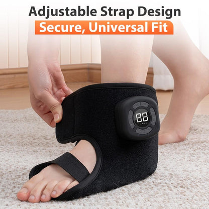 Air Compression Foot Massager with Heat, Cordless Chargeable Ankle Massager with 3 Modes 5 Intensities 3 Heat Levels, Heated Ankle Massage Wrap, Wireless Ankle Heating Pad with Massage for Men Women Seniors, Portable Pain Relief, Portable Massagers