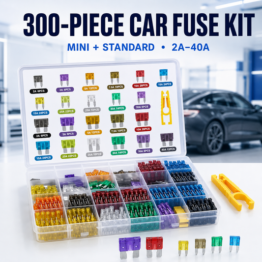 🚗🛠️300Pcs Car Fuse Assortment Kit - Mini, Standard & Micro Fuses