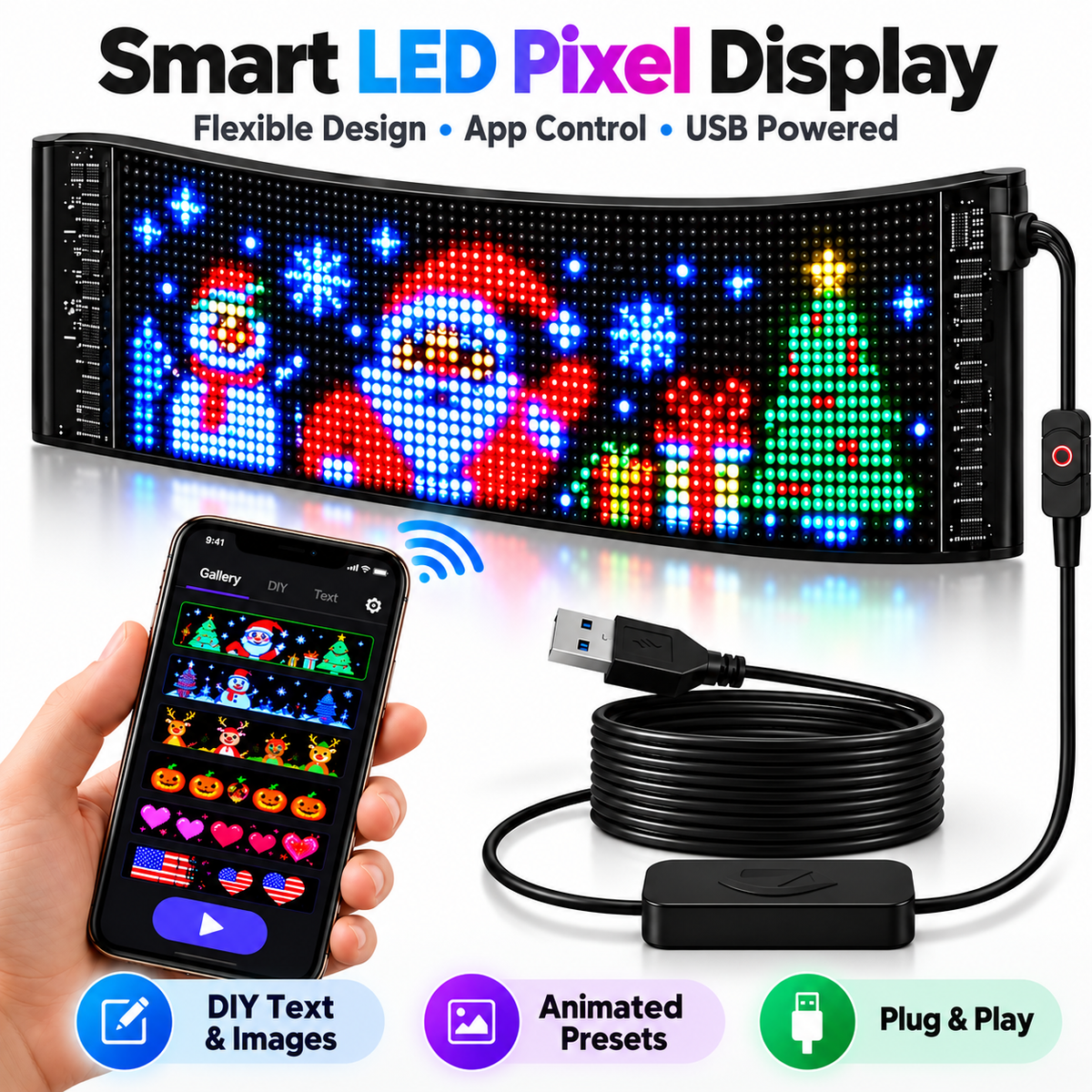 🌟Merry Pixels Display