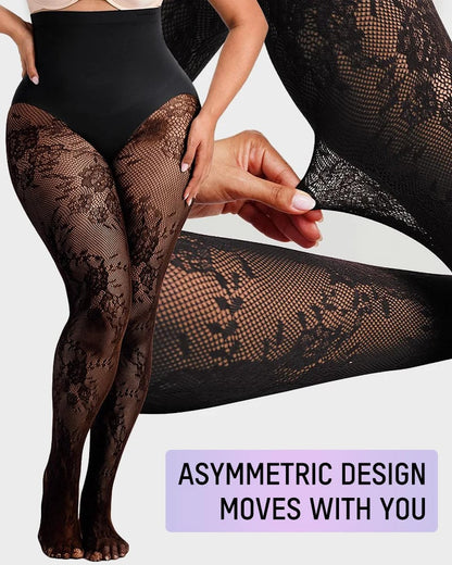 🔥 High-Waisted Floral Lace Shaping Tights
