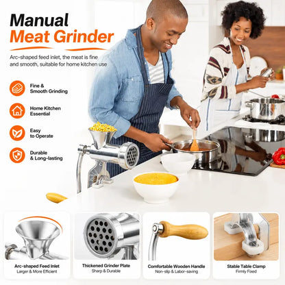 🎉 2026 Sale — Over 23,000 Sold! 💞 Home Hand Crank Meat Grinder and Sausage Stuffer – Homemade Goodness Made Easy 🌸