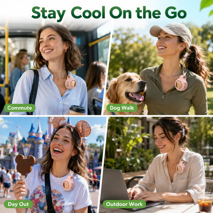 🏕️ Summer Outing Essential – Bladeless Clip Fan for Stroller, Desk, Waist & Phone