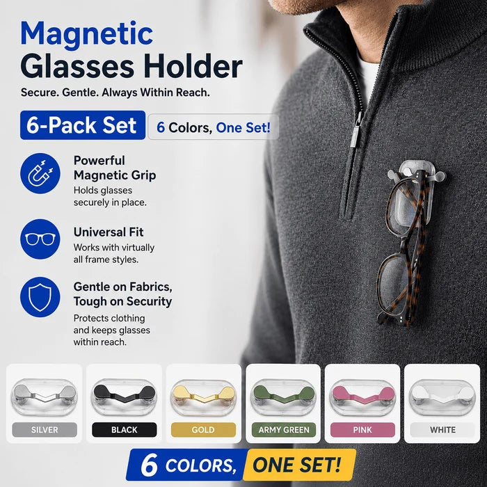 ✨ Powerful Magnetic Grip — Glasses Holder That Stays Securely in Place