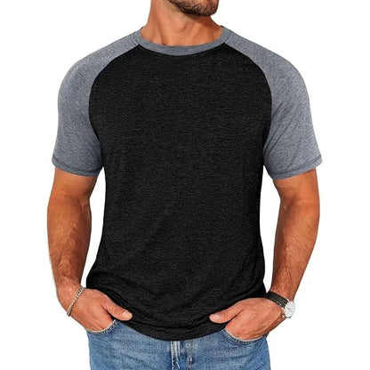 Men's Color Block Raglan T-Shirt Casual Slim Fit