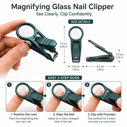 Magnifying Nail Clipper – Precision Nail Cutter with Built-In HD Glass Lens