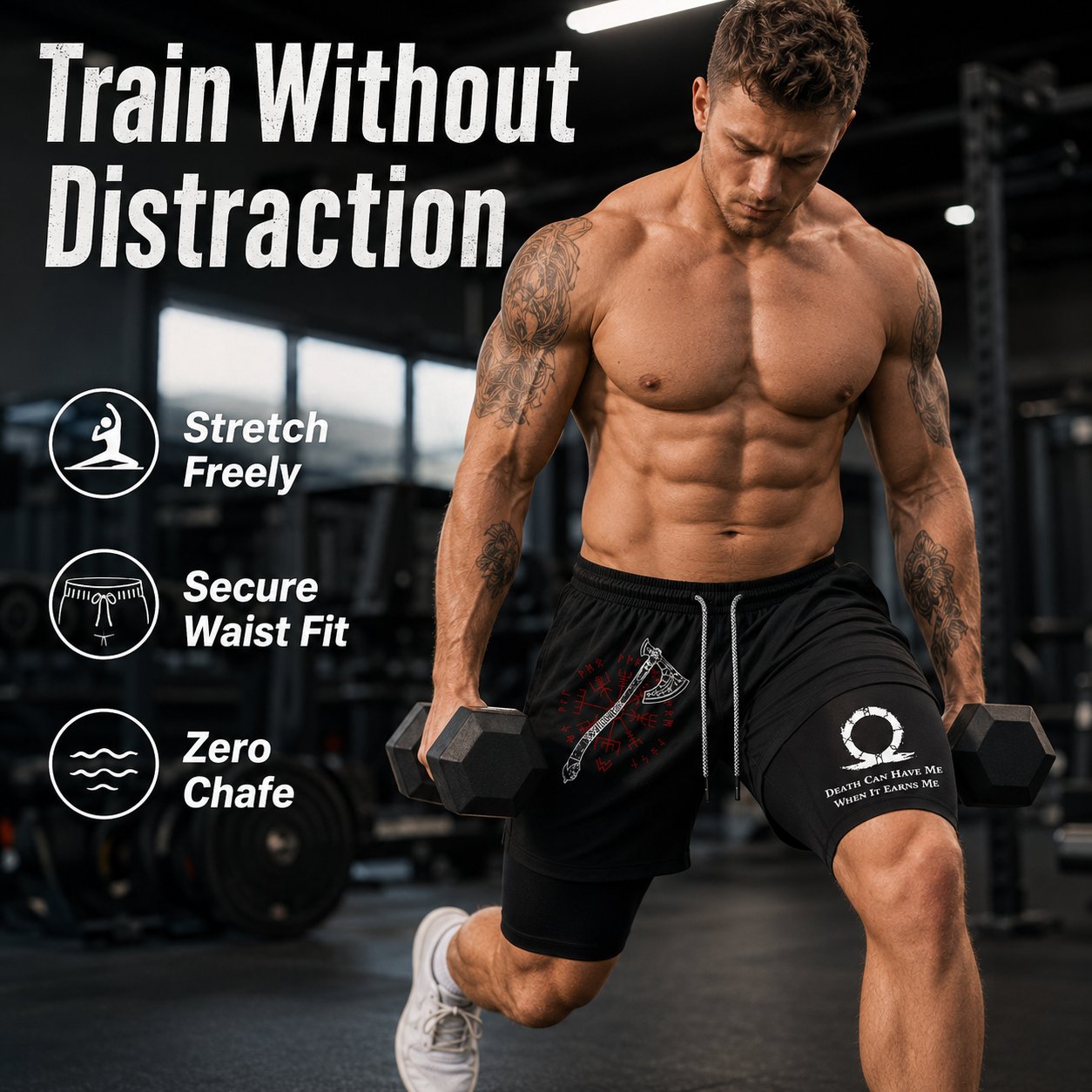 🏃‍♂️ 2-in-1 Anti-Chafe Athletic Shorts - Silky-Soft Inner Liner Gym Shorts 🌴