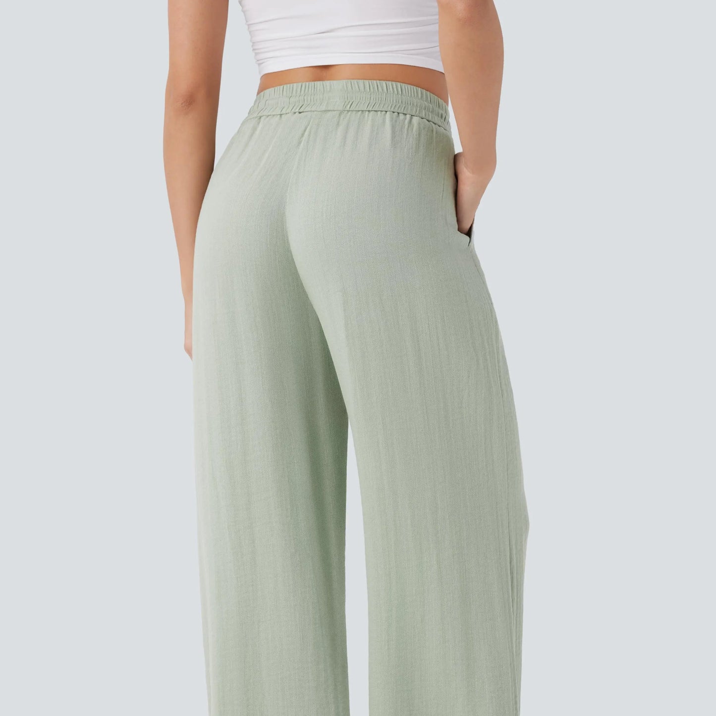 Halara High Waisted Drawstring Wide Leg Casual Pants