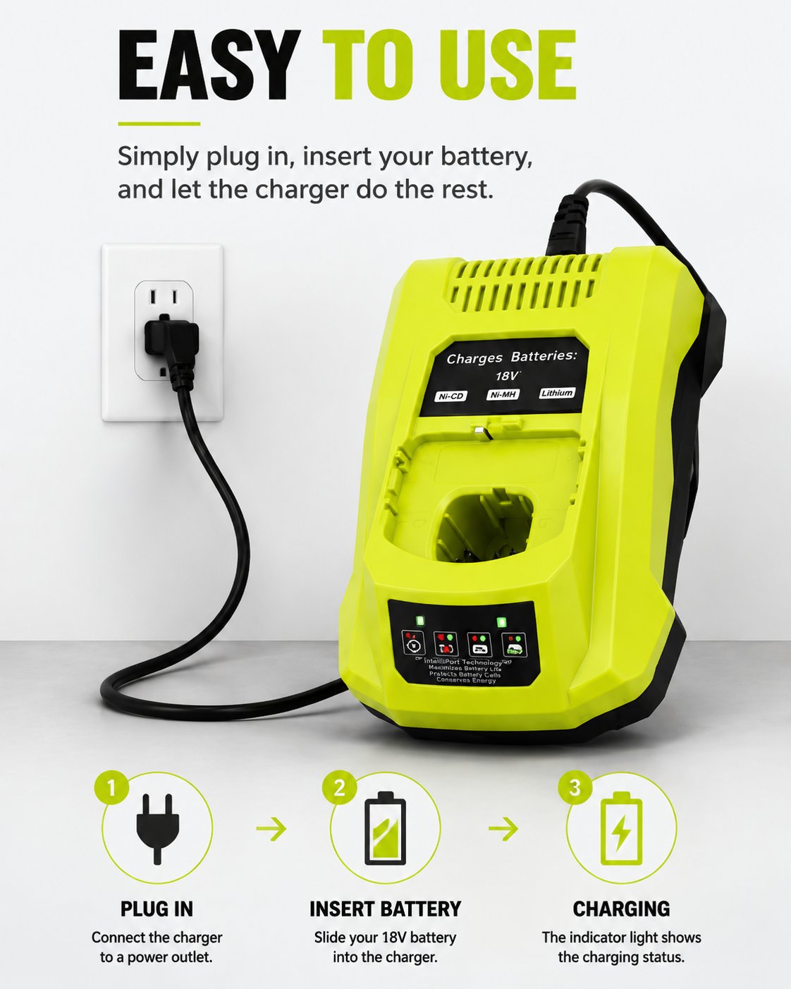 P117 Rapid Charger Compatible with Ryobi 18V -12V Lithium & NiCad NiMh Battery(free shipping)