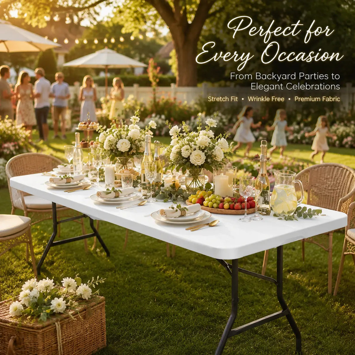 Stretch Spandex Table Cover – Perfect Fit for 4ft/6ft/8ft Tables