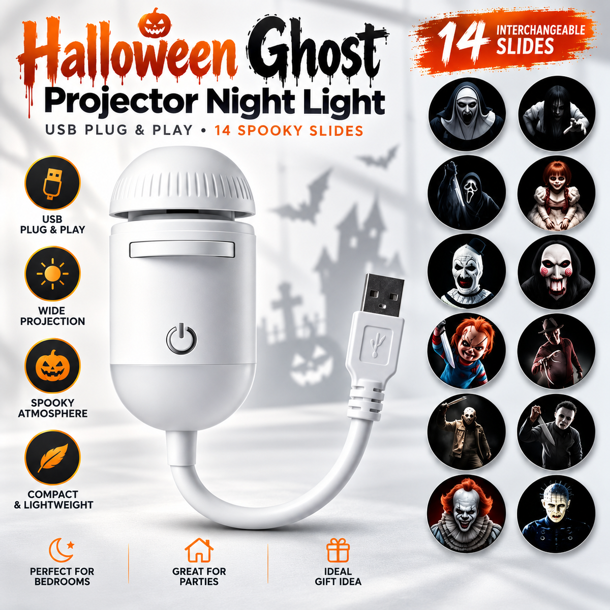 Halloween Ghost Projector Night Light