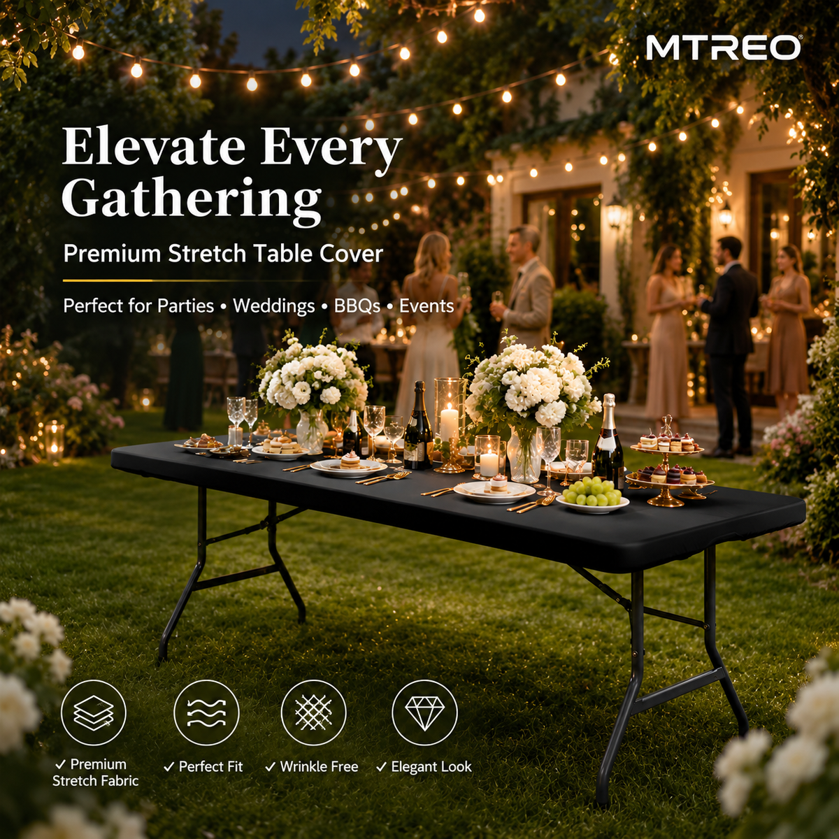 Stretch Spandex Table Cover – Perfect Fit for 4ft/6ft/8ft Tables