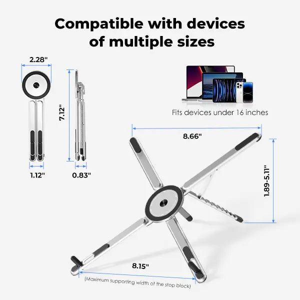 Portable Laptop Stand with Magnetic Phone Holder