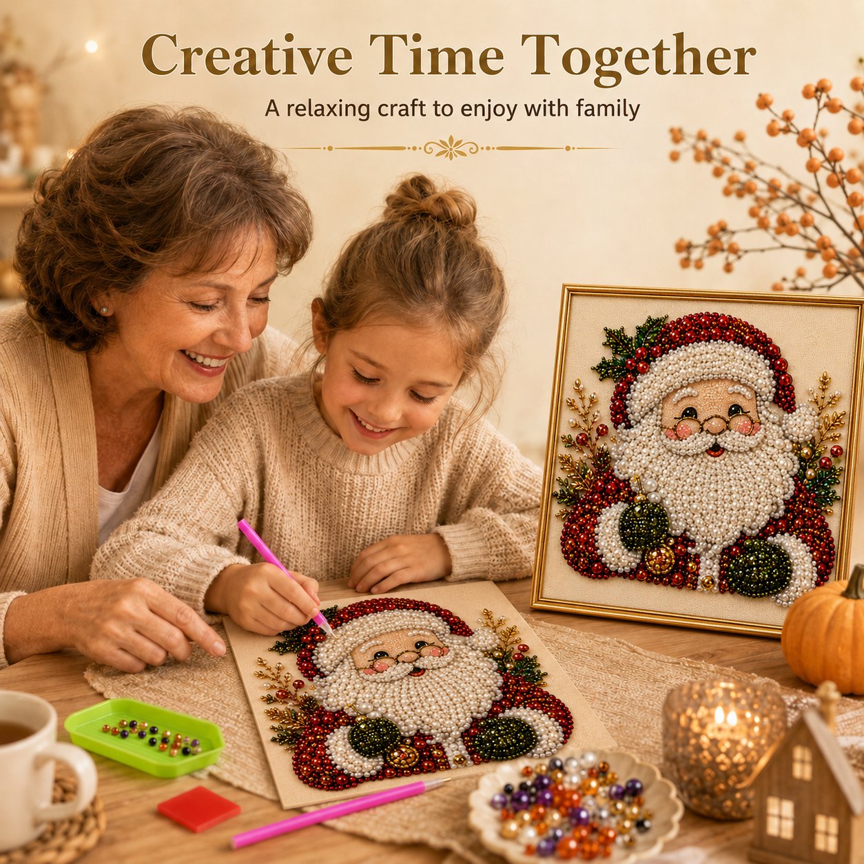 🎄 DIY Christmas Pearl Diamond Painting Art Kit | Holiday Craft Decor