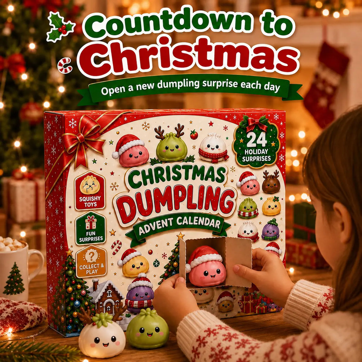🎄Christmas Dumpling Squishies Advent Calendar | 24 Days of Surprises 🎁