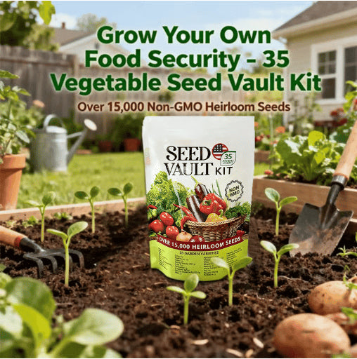 🌱35 Variety Heirloom Seed Vault Kit | 16,000+ Non-GMO Vegetable Seeds