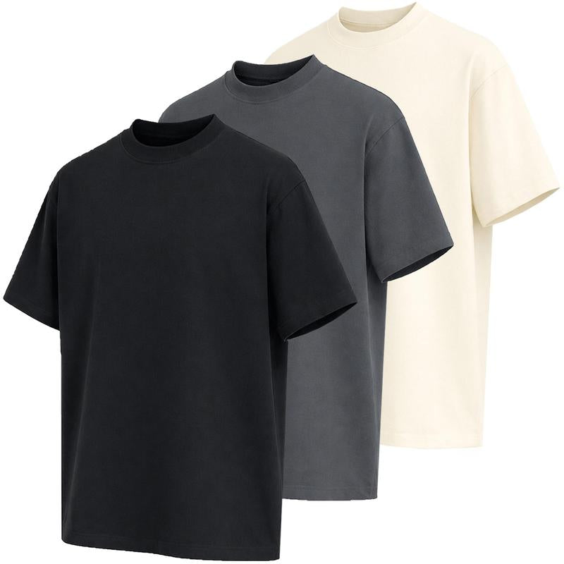 Men's Multi-Pack Heavyweight 100% Cotton Drop Shoulder Fashion Tees in Various Sizes and Colors