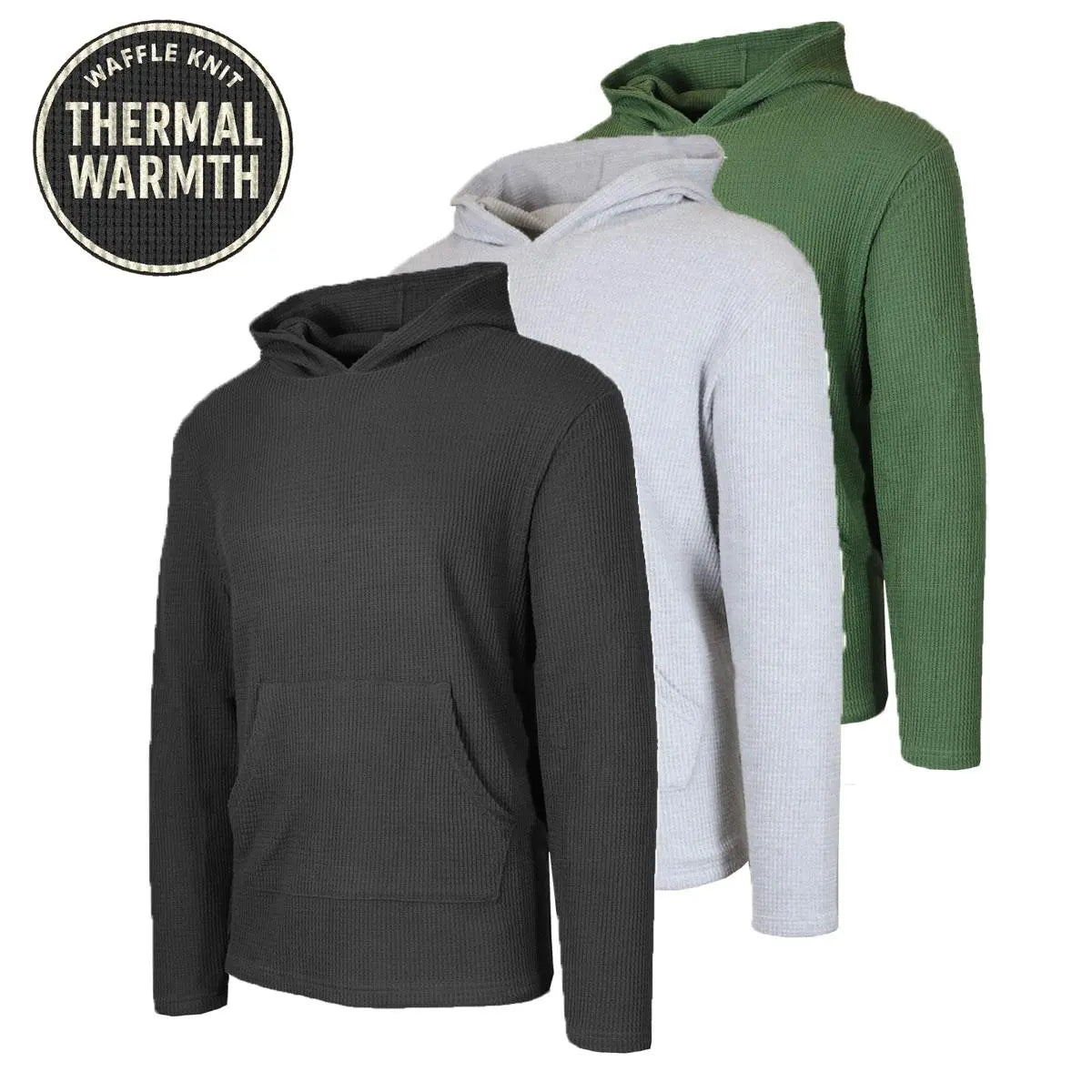 Men's Multi Pack Waffle Knit Pullover Hoodie