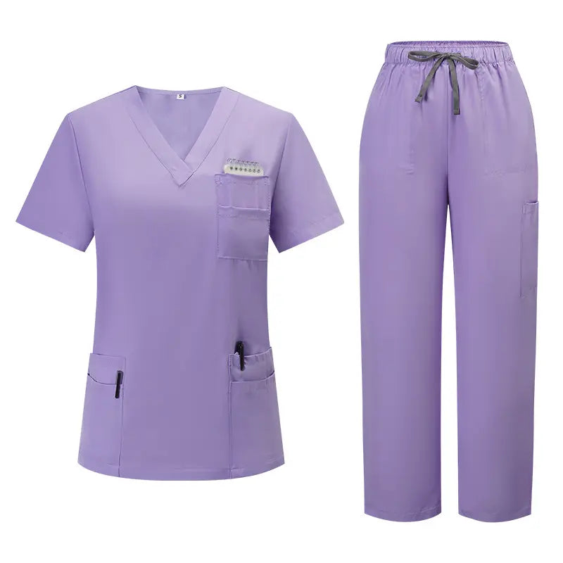New Arrival Scrubs Sets for Women Medical Scrub Set (Top & Straight Leg Pants)