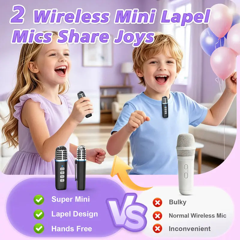 K22 Mini Bluetooth Karaoke Machine with Magnetic Phone Stand for Kids & Adults