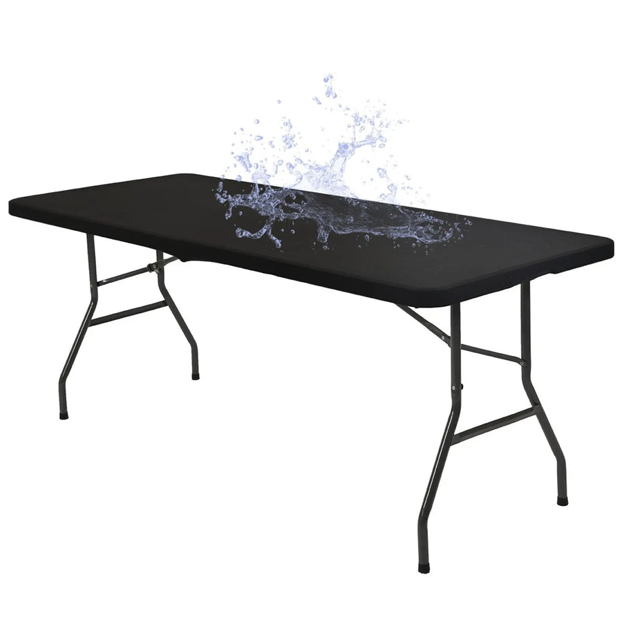 Black stretch tabletop cover