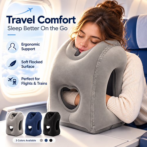✈️ Inflatable Airplane Sleep Pillow – Sleep Better on Every Flight😴
