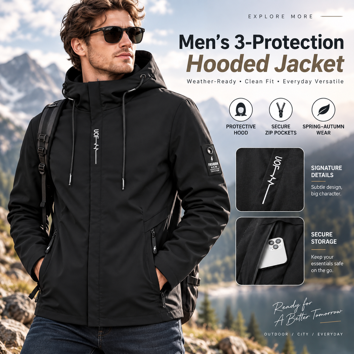 Men’s Hooded Three-Protection Jacket