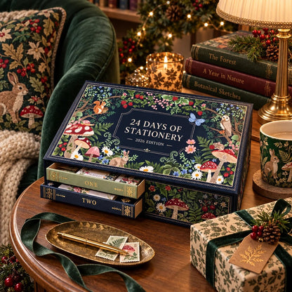🎄 2026 Botanical 24 Days Stationery Advent Calendar Book Box with Daily Surprises ✍️