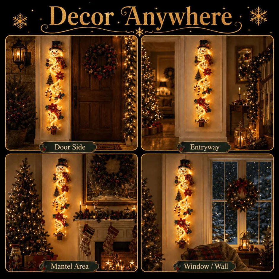 ⏳ Last Day 48% OFF  🎄Glowing Christmas Door Hanger | 6 Festive Lighted Designs with Warm Glow, Dimensional Details & Space-Saving Vertical Décor ✨