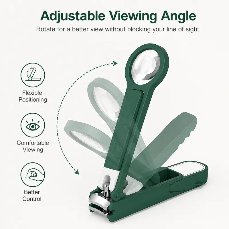 Magnifying Nail Clipper – Precision Nail Cutter with Built-In HD Glass Lens