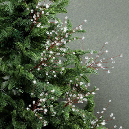 🎄8 Pcs Crystal Christmas Tree Picks, 11.8 Inch with Bead Drop