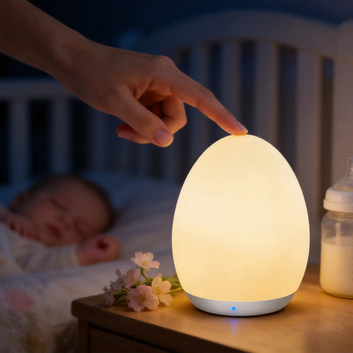 Egg Night Light for Kids, RGB Touch Lamp