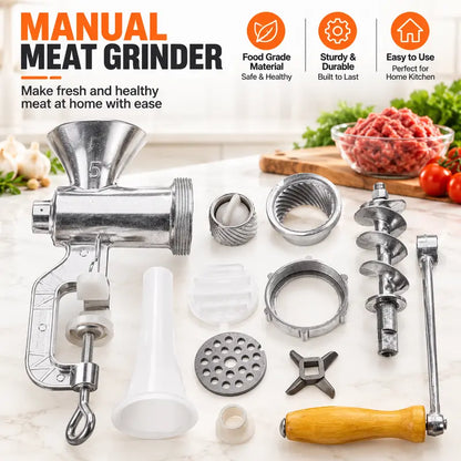 🎉 2026 Sale — Over 23,000 Sold! 💞 Home Hand Crank Meat Grinder and Sausage Stuffer – Homemade Goodness Made Easy 🌸