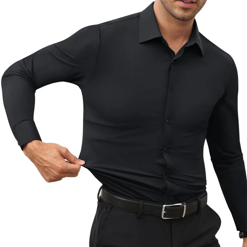 Men's Stretchy Dress Shirt - Quick-Drying & Anti-Wrinkle